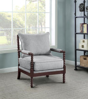 Blanchett Upholstered Bobbin Accent Chair Grey