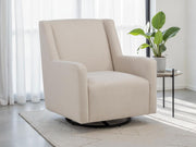 Sorrel Fabric Upholstered Swivel Glider Arm Chair Latte Default Title
