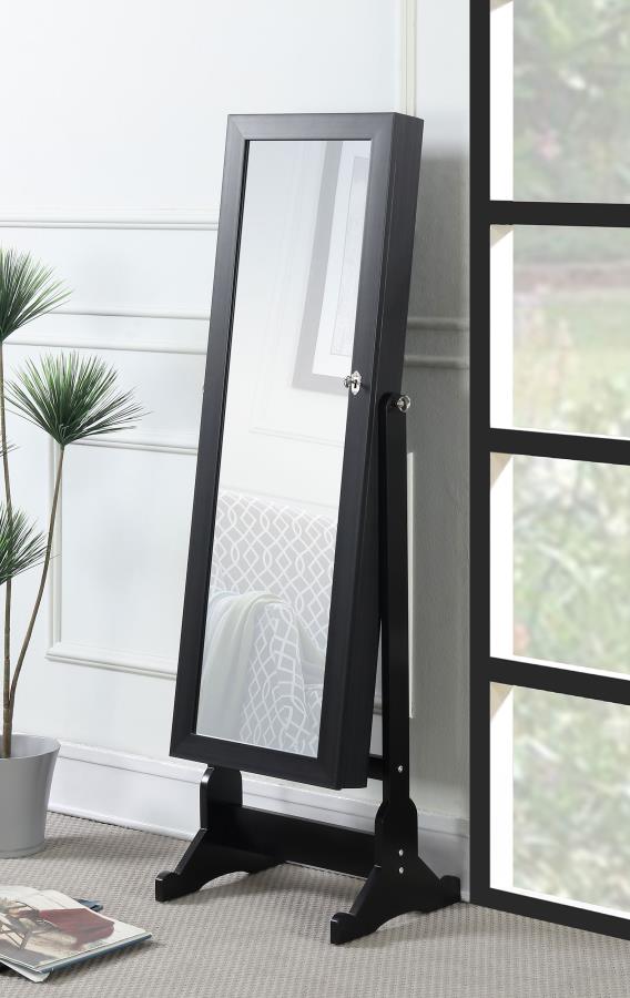 Tutuola Cheval Mirror with Jewelry Storage Black Default Title