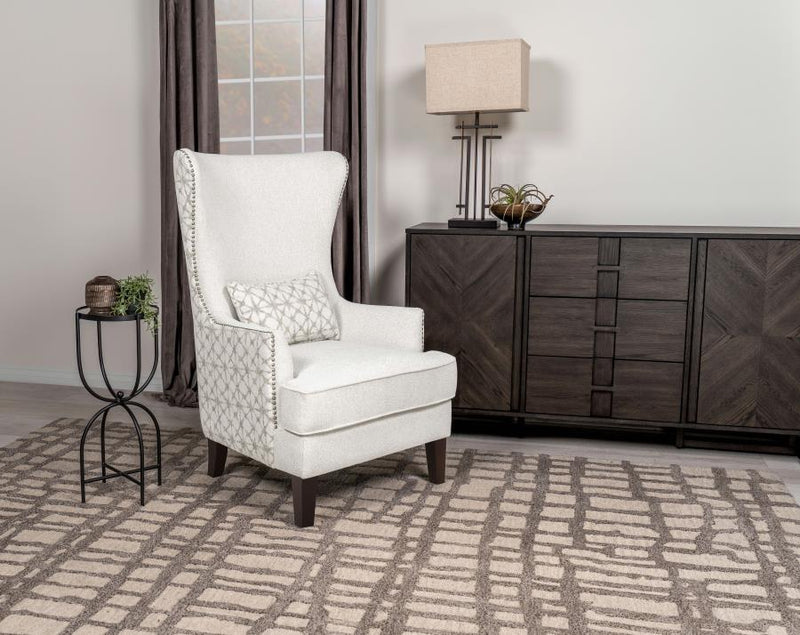 Pippin Upholstered High Wingback Accent Chair Latte Default Title