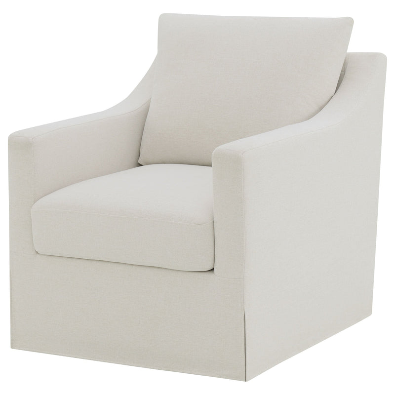 Winter Upholstered Sloped Arm Accent Swivel Chair