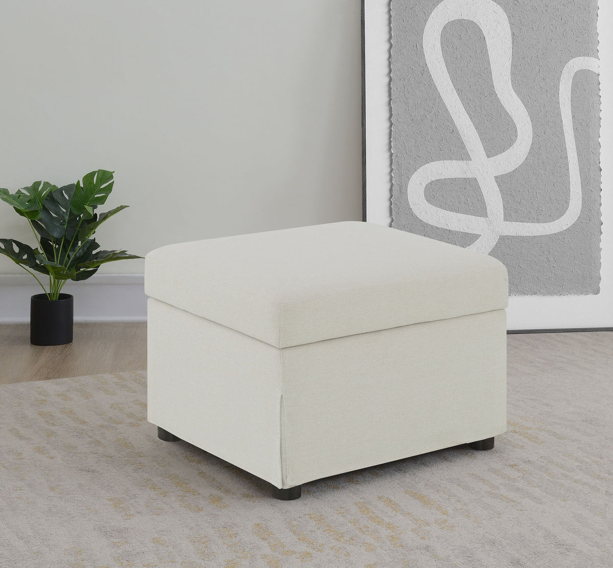 Winter Upholstered Hydraulic Lift Top Storage Ottoman