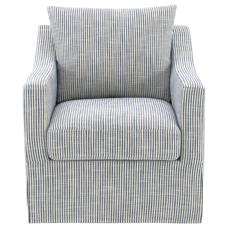 Winter Upholstered Sloped Arm Accent Swivel Chair