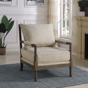 Blanchett Upholstered Bobbin Accent Chair Beige