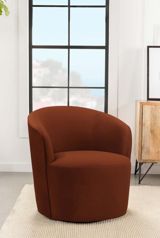 Joyce Upholstered Back Swivel Chair Burnt Orange