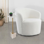 Joyce Upholstered Back Swivel Chair White