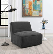 Cobie Upholstered Armless Swivel Chair Dark Charcoal Default Title