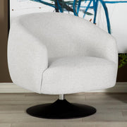 Dave Upholstered Barrel Back Swivel Club Chair Beige Default Title
