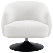 Dave Upholstered Barrel Back Swivel Club Chair Beige