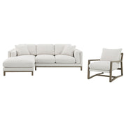 Geneva Boucle Upholstered Wood Arm Accent Chair Sand