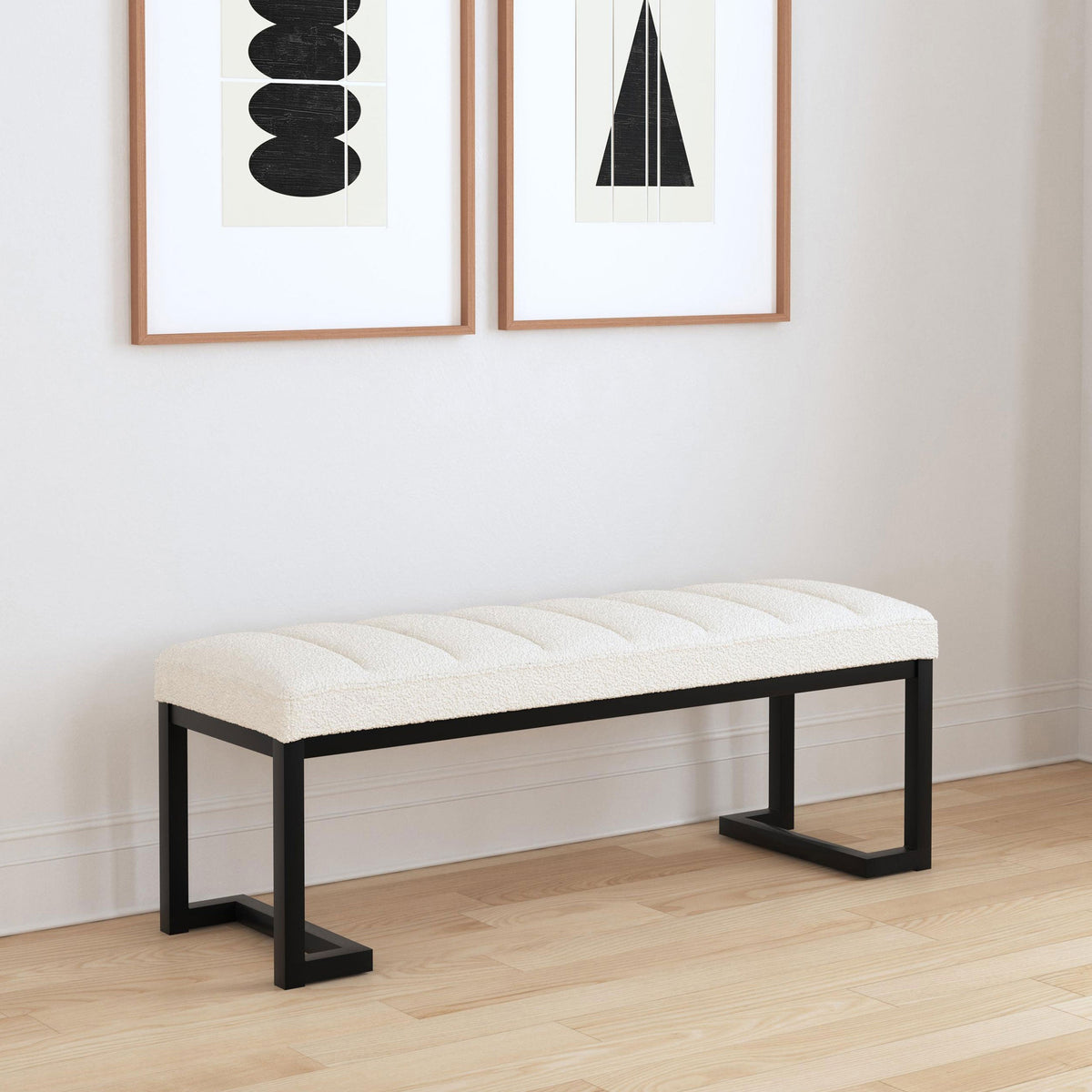 Mesa Boucle Upholstered Tufted Accent Bench