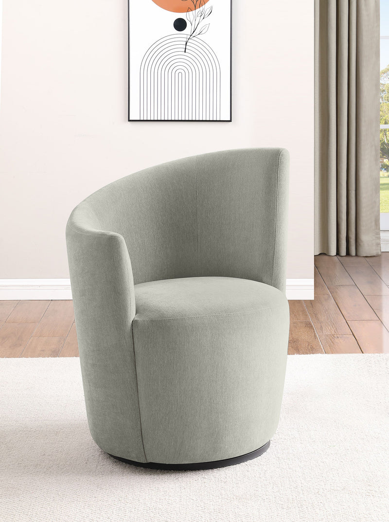 Nueva Upholstered Swivel Chair Curved Backrest