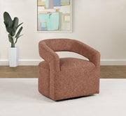 Westhill Boucle Upholstered Swivel Accent Chair Rocky Road Berry