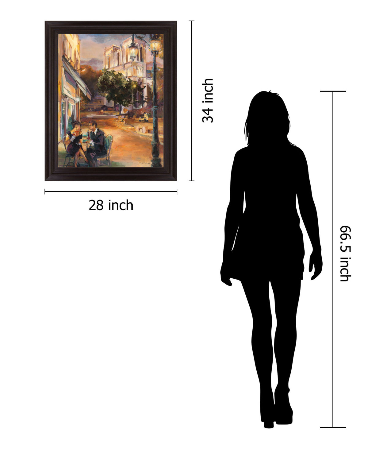 Evening Terrace - 28" x 34" Framed Wall Art - Beige