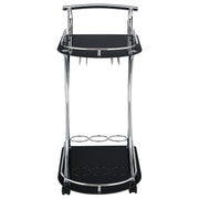 Elfman 2-tier Glass Shelf Metal Bar Cart