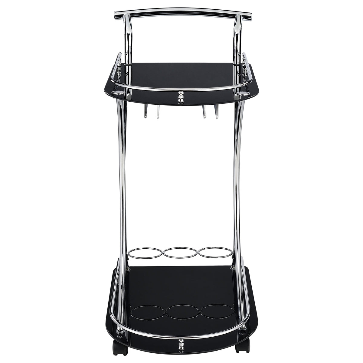 Elfman 2-tier Glass Shelf Metal Bar Cart