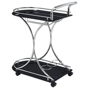 Elfman 2-tier Glass Shelf Metal Bar Cart