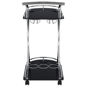 Elfman 2-tier Glass Shelf Metal Bar Cart