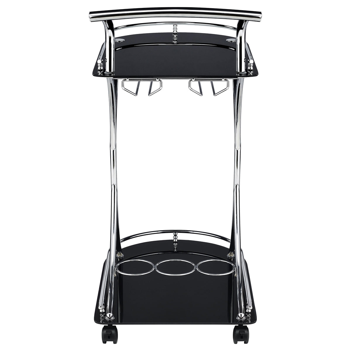 Elfman 2-tier Glass Shelf Metal Bar Cart