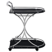 Elfman 2-tier Glass Shelf Metal Bar Cart
