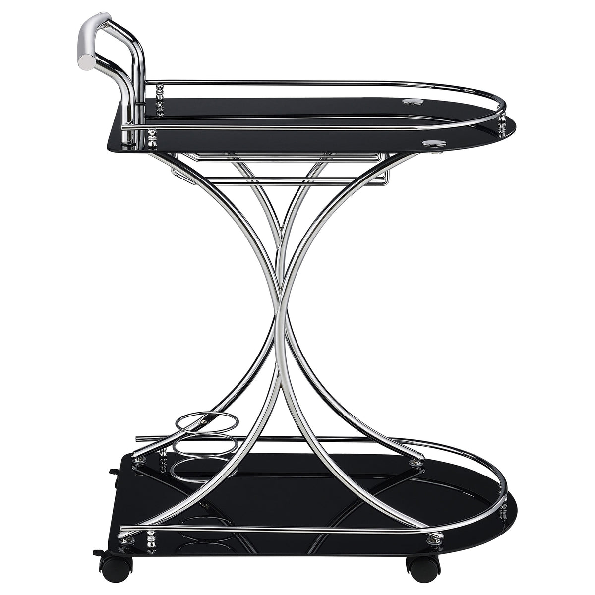 Elfman 2-tier Glass Shelf Metal Bar Cart