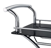 Elfman 2-tier Glass Shelf Metal Bar Cart
