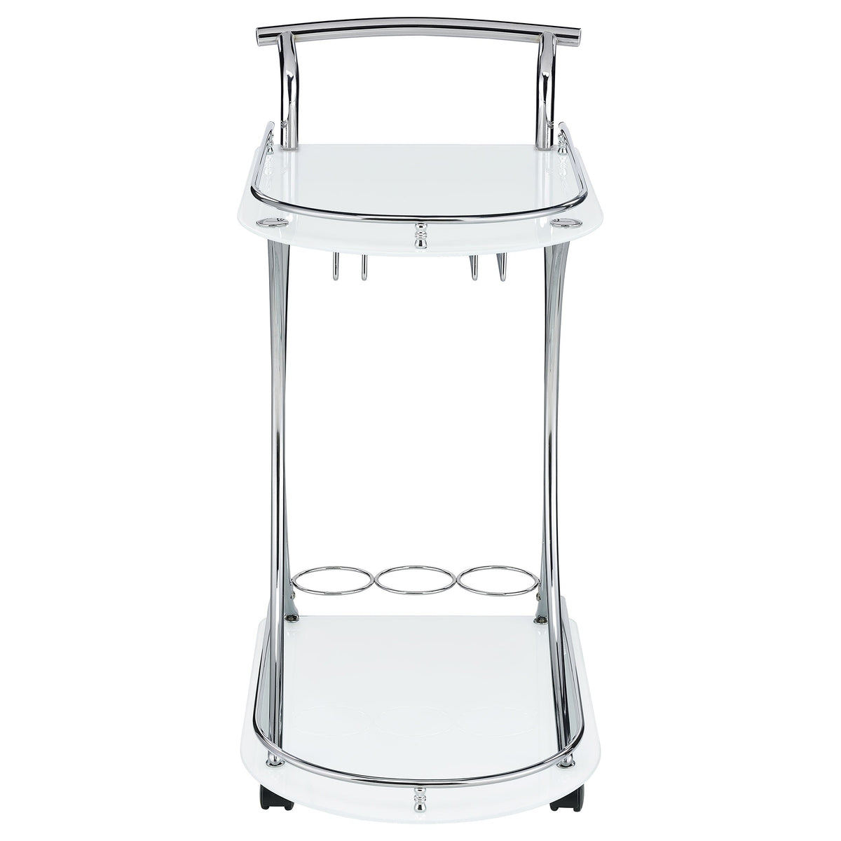 Elfman 2-tier Glass Shelf Metal Bar Cart