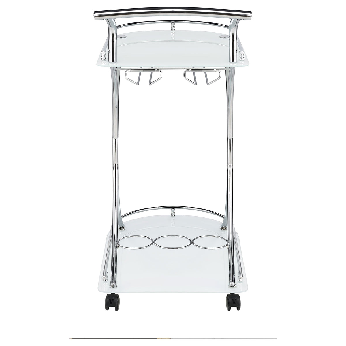 Elfman 2-tier Glass Shelf Metal Bar Cart