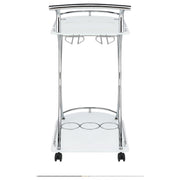 Elfman 2-tier Glass Shelf Metal Bar Cart