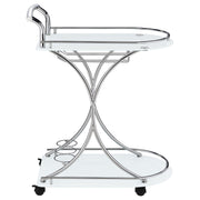Elfman 2-tier Glass Shelf Metal Bar Cart