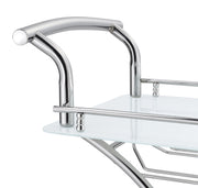 Elfman 2-tier Glass Shelf Metal Bar Cart