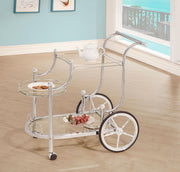 Sarandon 3-tier Glass Shelf Metal Bar Cart Chrome Default Title