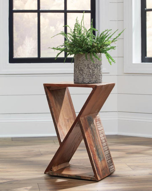 Lily Solid Reclaimed Wood Accent Side Table Natural Default Title