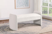 Peoria Velvet Upholstered Accent Bench Ivory Default Title