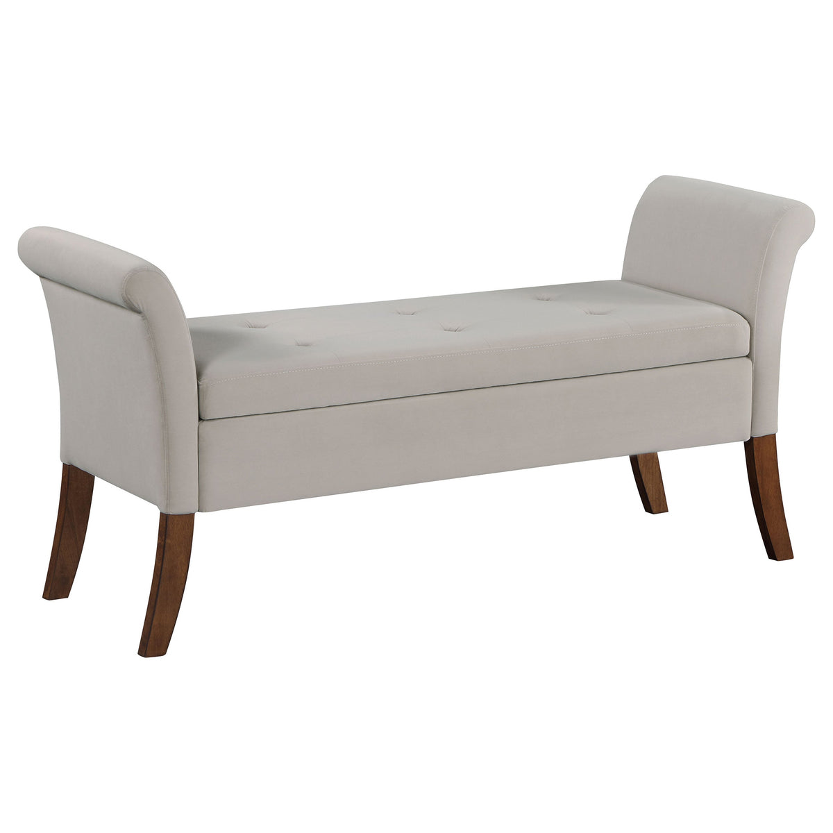 Farrah Velvet Upholstered Rolled Arm Storage Bench