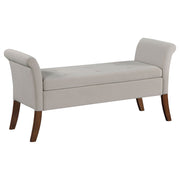 Farrah Velvet Upholstered Rolled Arm Storage Bench