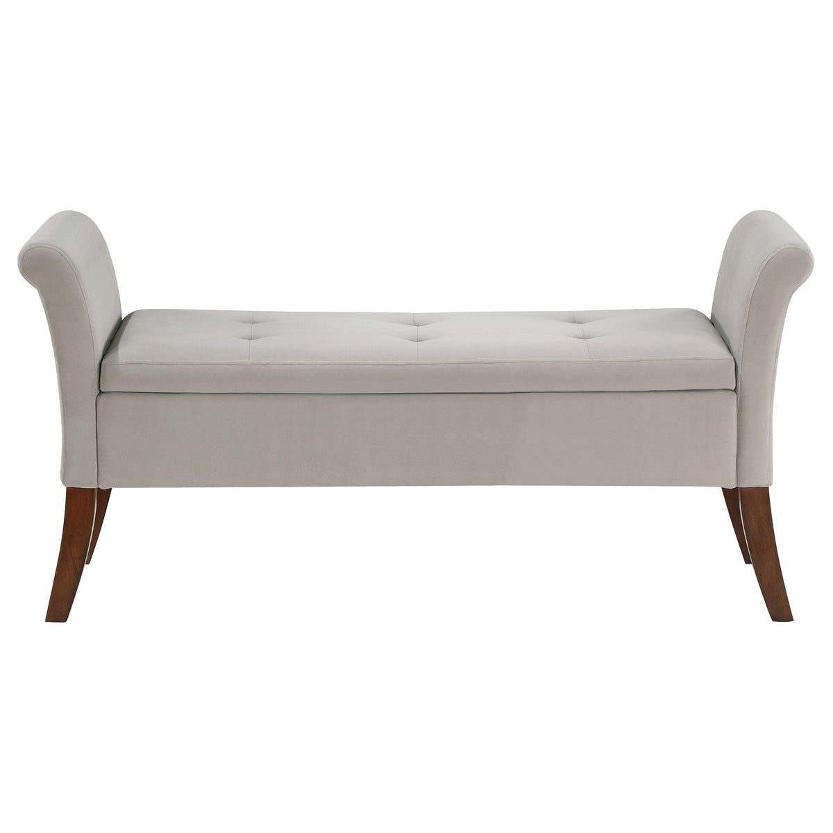 Farrah Velvet Upholstered Rolled Arm Storage Bench