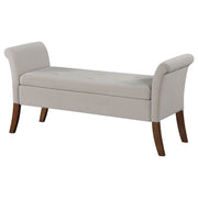 Farrah Velvet Upholstered Rolled Arm Storage Bench