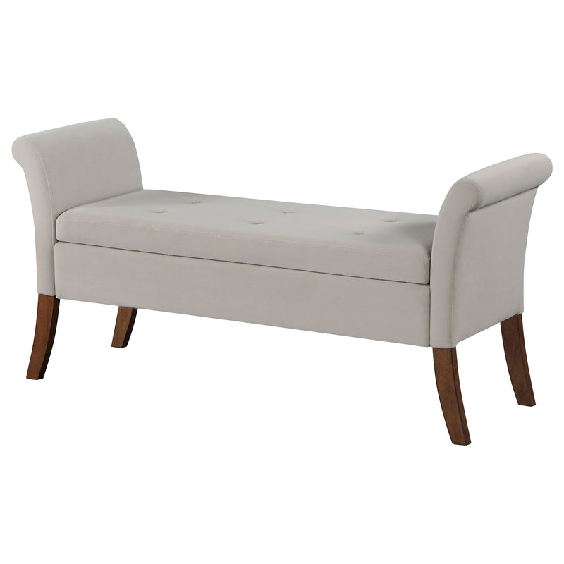Farrah Velvet Upholstered Rolled Arm Storage Bench