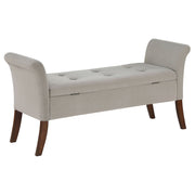 Farrah Velvet Upholstered Rolled Arm Storage Bench