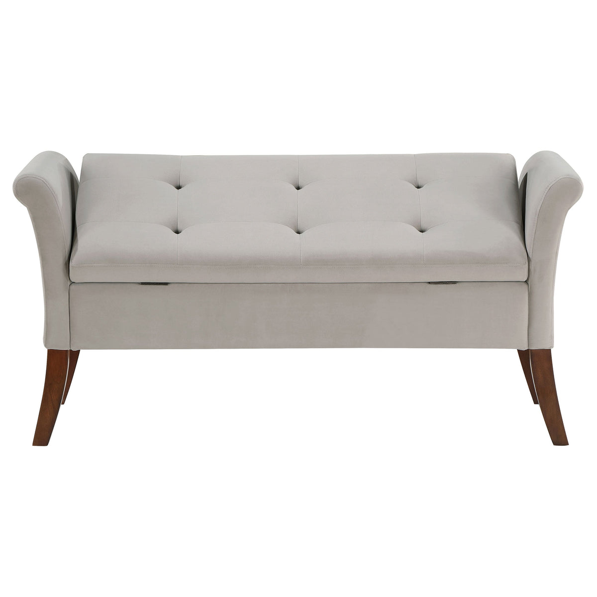 Farrah Velvet Upholstered Rolled Arm Storage Bench