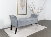 Farrah Velvet Upholstered Rolled Arm Storage Bench