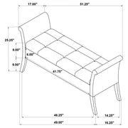 Farrah Velvet Upholstered Rolled Arm Storage Bench