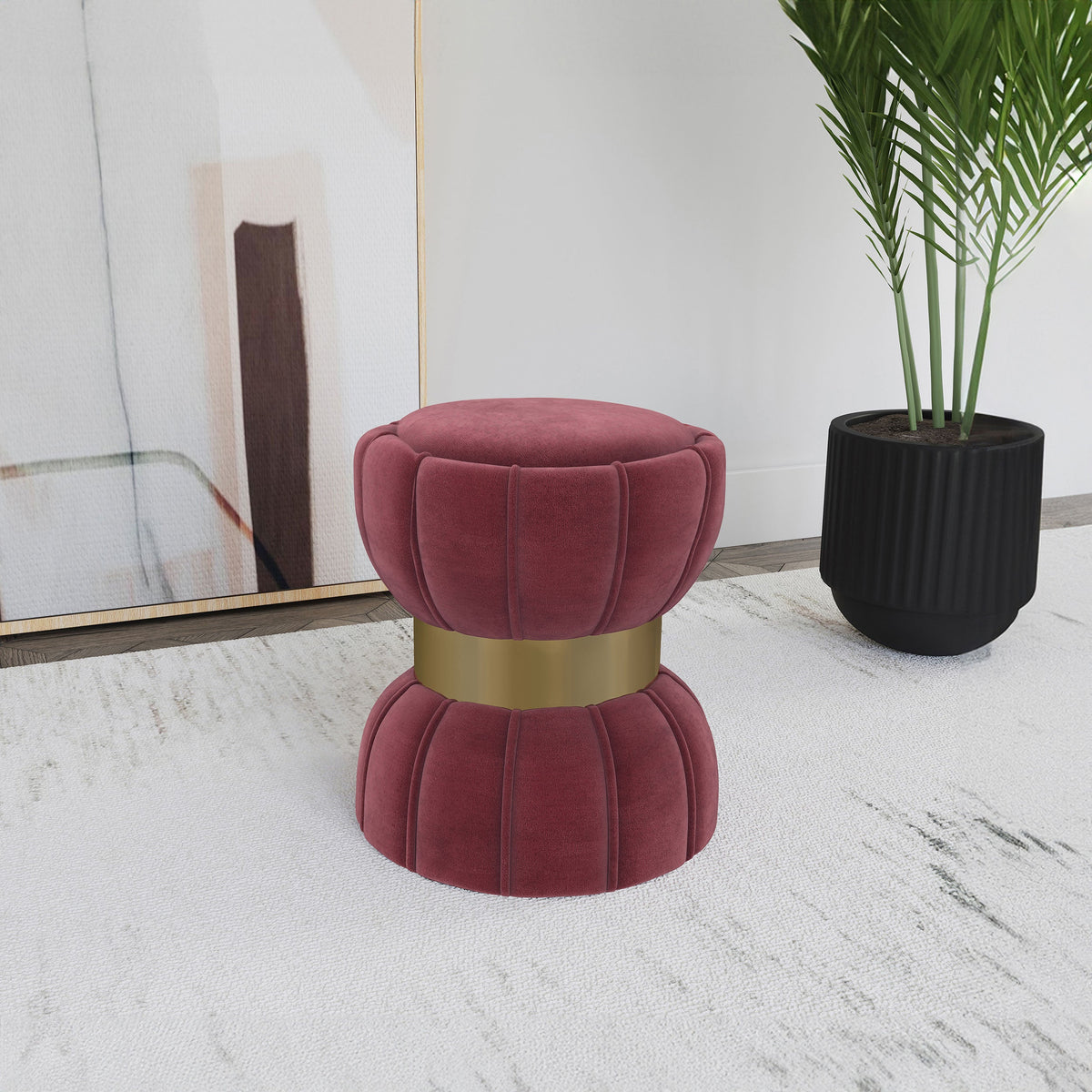 Sora Round Upholstered Ottoman