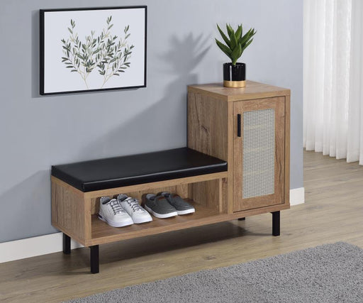 Teller 1-door Entryway Shoe Storage Bench Natural Oak Default Title