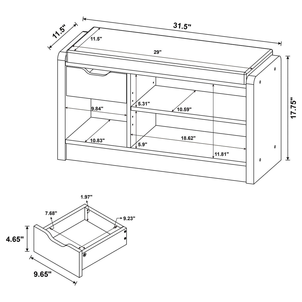 Arrington Storage Bench