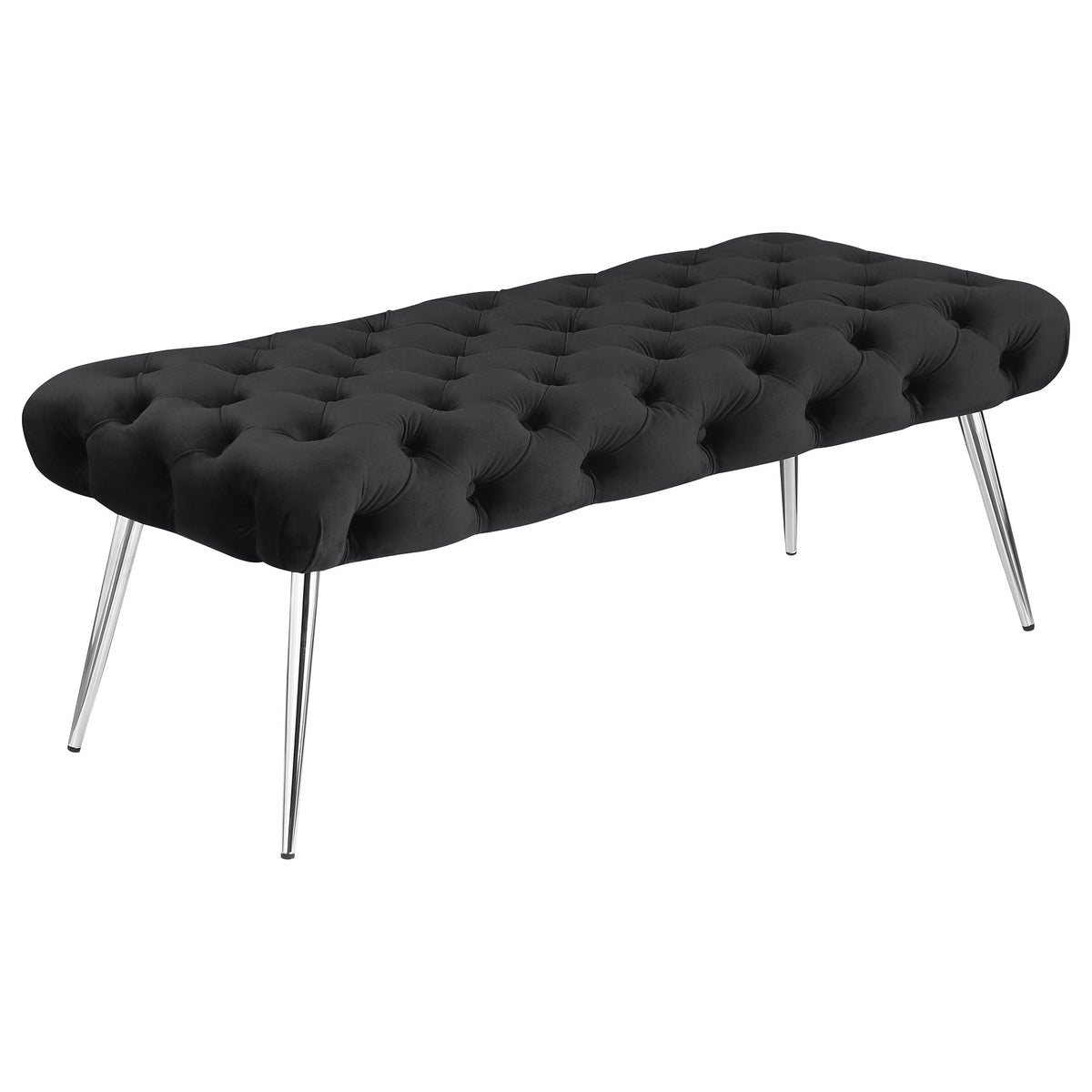 Ella Upholstered Tufted Bench Stainless Steel Legs