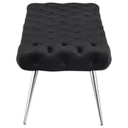 Ella Upholstered Tufted Bench Stainless Steel Legs