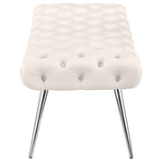 Ella Upholstered Tufted Bench Stainless Steel Legs