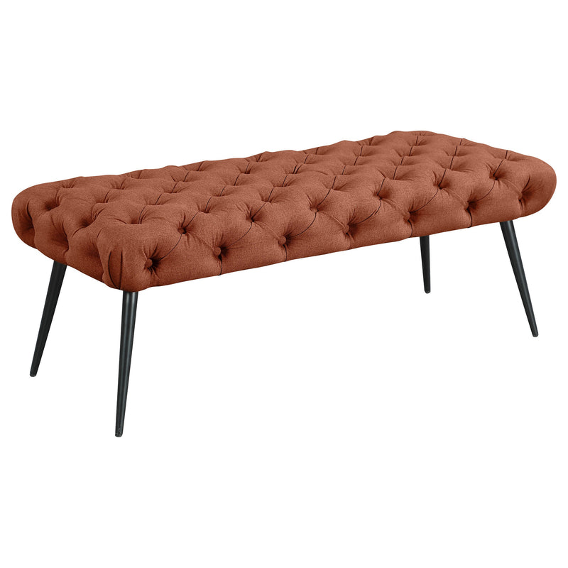 Ella Upholstered Tufted Bench Stainless Steel Legs